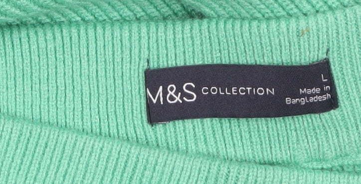 Marks and Spencer Women's Green Knit Midi Pencil Skirt L