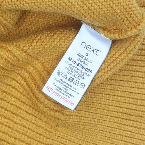 Next Womens Yellow Collared Sleeveless Henley Knit Jumper Size S