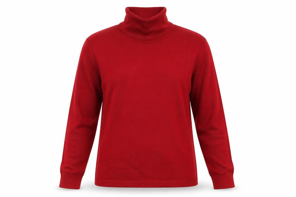 Talbots Women Red Roll Neck Long Sleeve Cotton Knit Jumper M