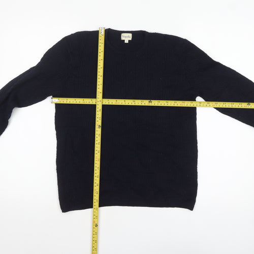 Viyella Womens Black Wool Crew Neck Cable Knit Jumper M