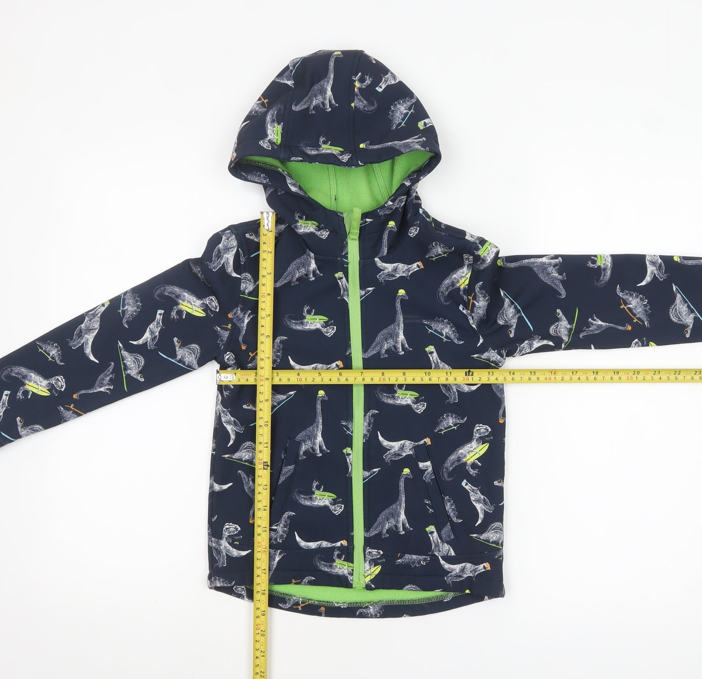 Mountain Warehouse Boys Blue Dinosaur Soft Shell Hooded Jacket 5-6 Years