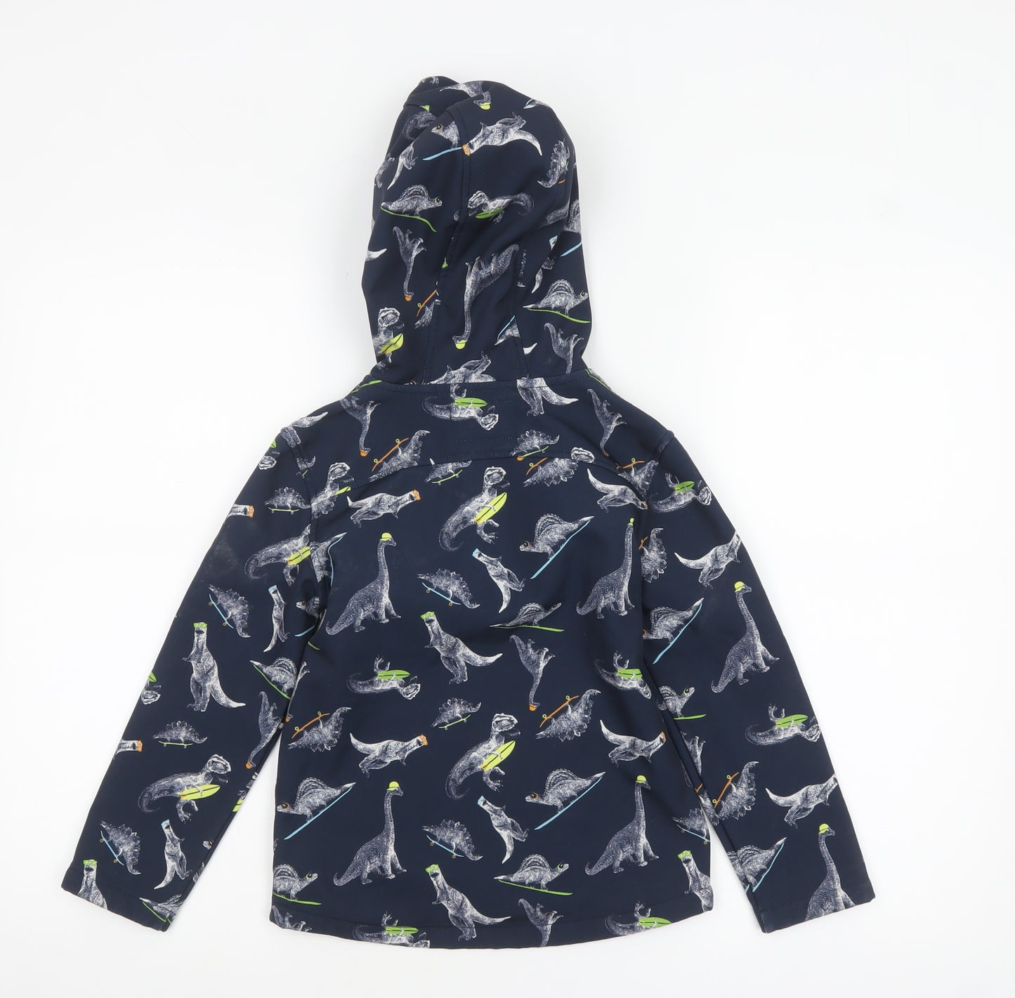 Mountain Warehouse Boys Blue Dinosaur Soft Shell Hooded Jacket 5-6 Years