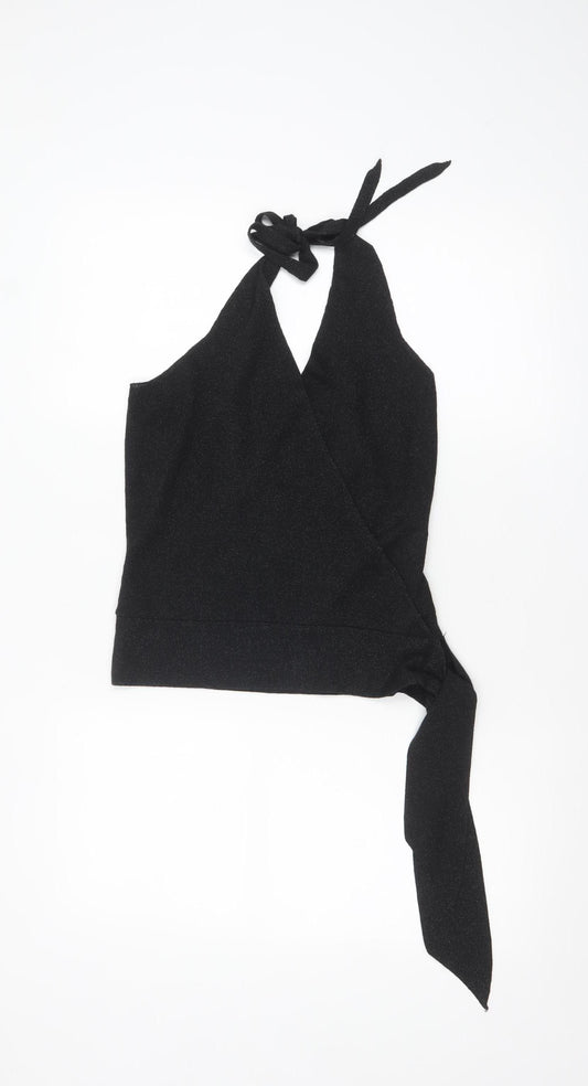 Mexx Women’s Black Halter Wrap Knit Tank Top Size M