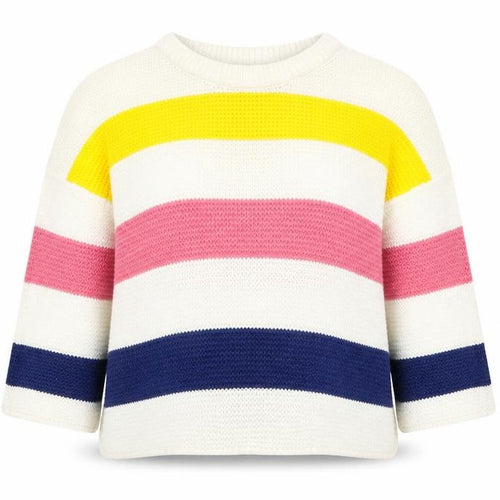 Brave Soul Women’s Multicoloured Striped Chunky-Knit Pullover Jumper XS