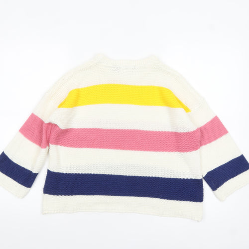 Brave Soul Women’s Multicoloured Striped Chunky-Knit Pullover Jumper XS