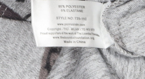 TIGI Women’s Grey Abstract Cowl Neck Long Sleeve Pullover Jumper Size 14/16