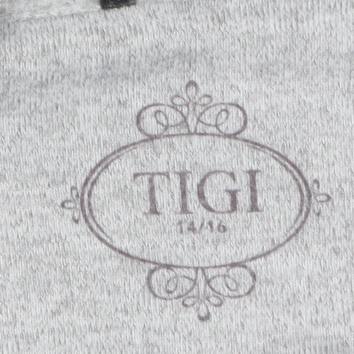 TIGI Women’s Grey Abstract Cowl Neck Long Sleeve Pullover Jumper Size 14/16