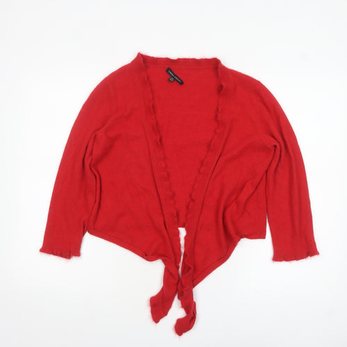 Laura Ashley Women's Red Angora Blend Cardigan UK 14