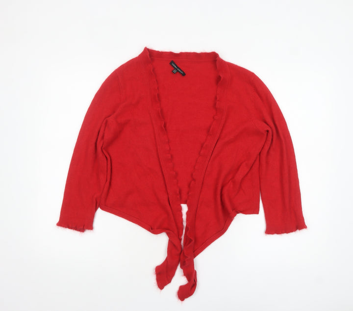 Laura Ashley Women's Red Angora Blend Cardigan UK 14
