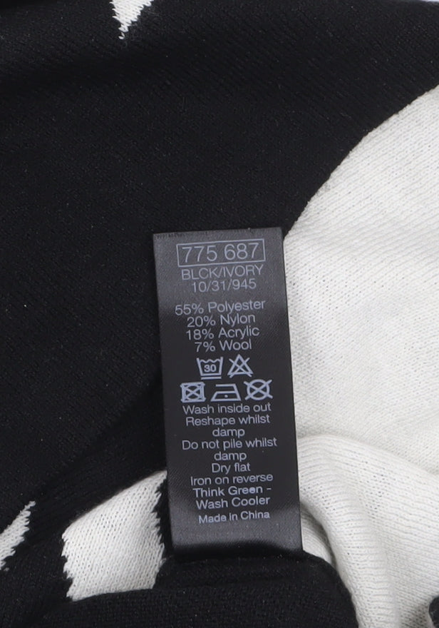 M&Co Women's Black Ivory Animal Print Long Sleeve Jumper Size 18