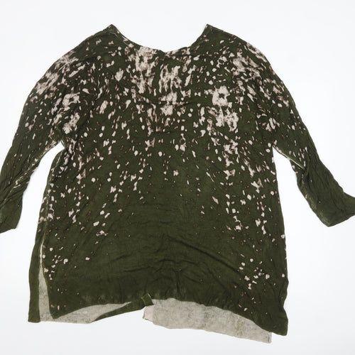 Marla Wynne Women's Green V-Neck Button Cardigan Size 24 Plus