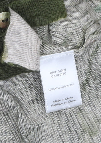 Marla Wynne Women's Green V-Neck Button Cardigan Size 24 Plus
