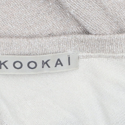 Kookai Womens Multicoloured Striped V-Neck Knit Jumper Size 10