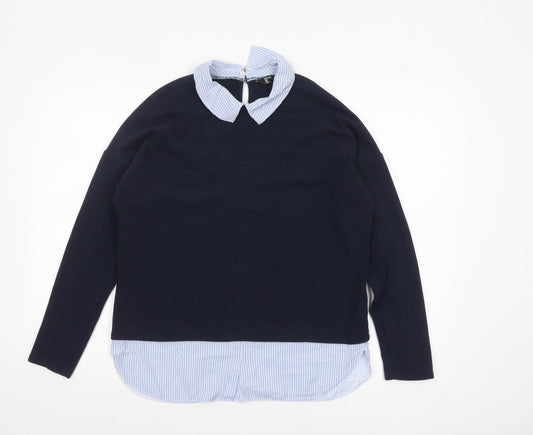 Friends Like These Women’s Blue Collared Layered Blouse UK 12