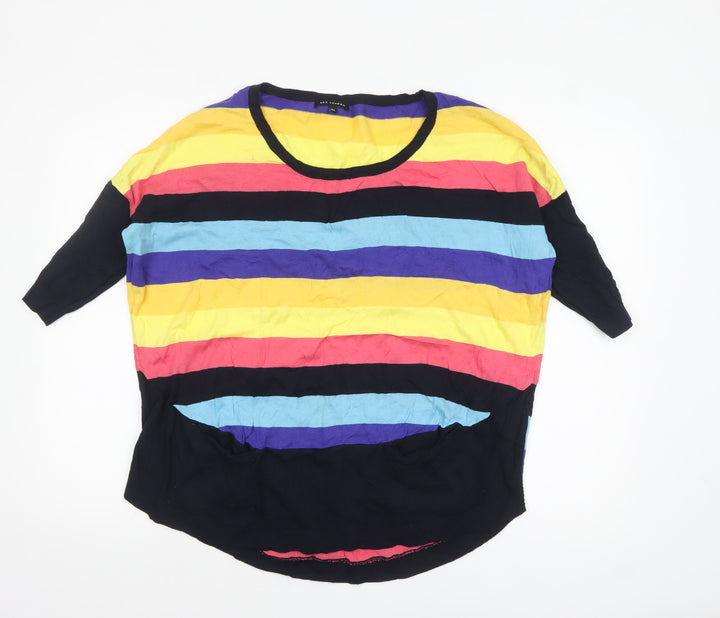 QED London Womens Multicoloured Striped Cotton Pullover Jumper M/L