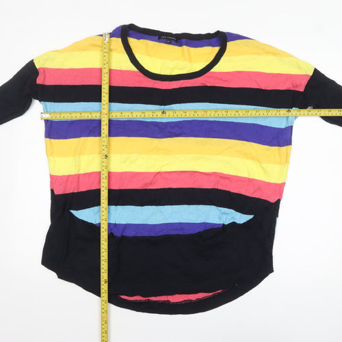 QED London Womens Multicoloured Striped Cotton Pullover Jumper M/L
