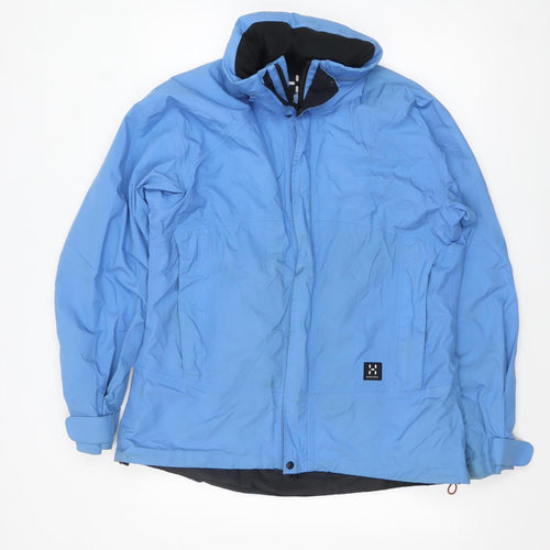 Haglöfs Women Blue Waterproof Hooded Rain Jacket UK 18