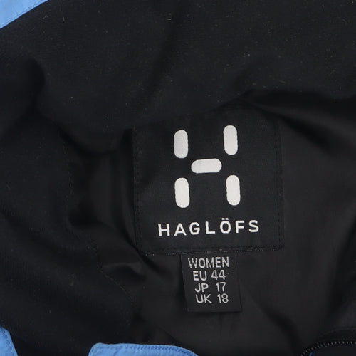 Haglöfs Women Blue Waterproof Hooded Rain Jacket UK 18