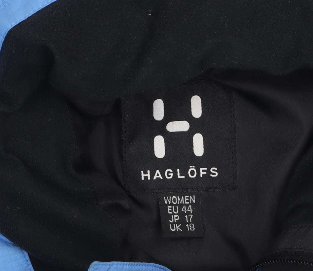 Haglöfs Women Blue Waterproof Hooded Rain Jacket UK 18