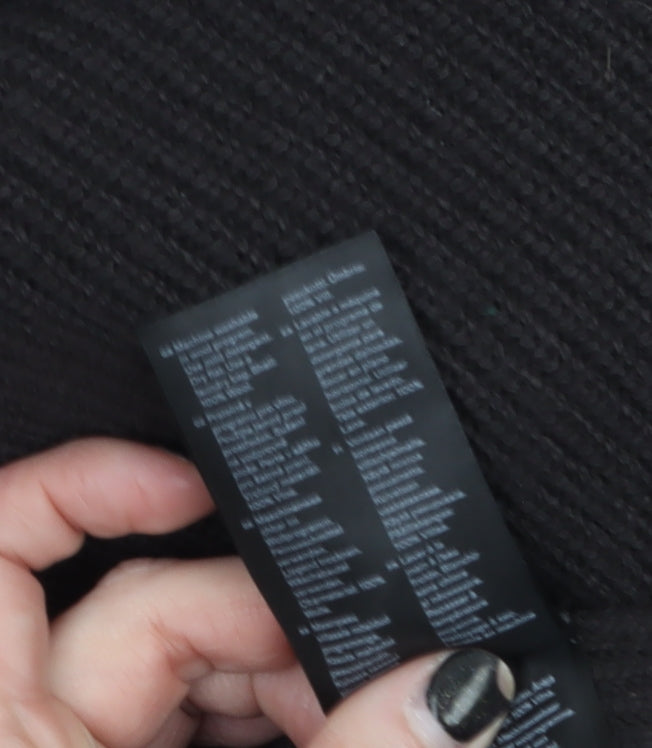 Uniqlo Women’s Black Collared Rib Knit Pullover Jumper Size 14