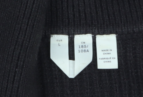 Uniqlo Women’s Black Collared Rib Knit Pullover Jumper Size 14