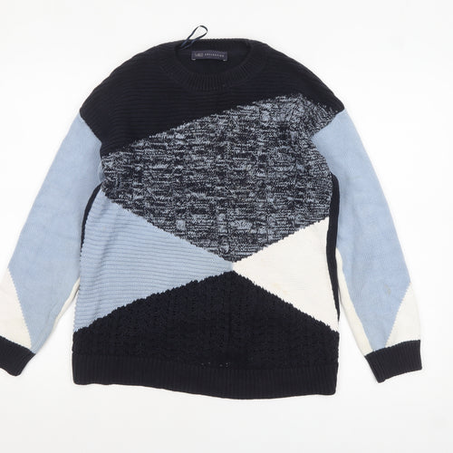 Marks and Spencer Women’s Multicoloured Cotton Geometric Pullover Jumper S