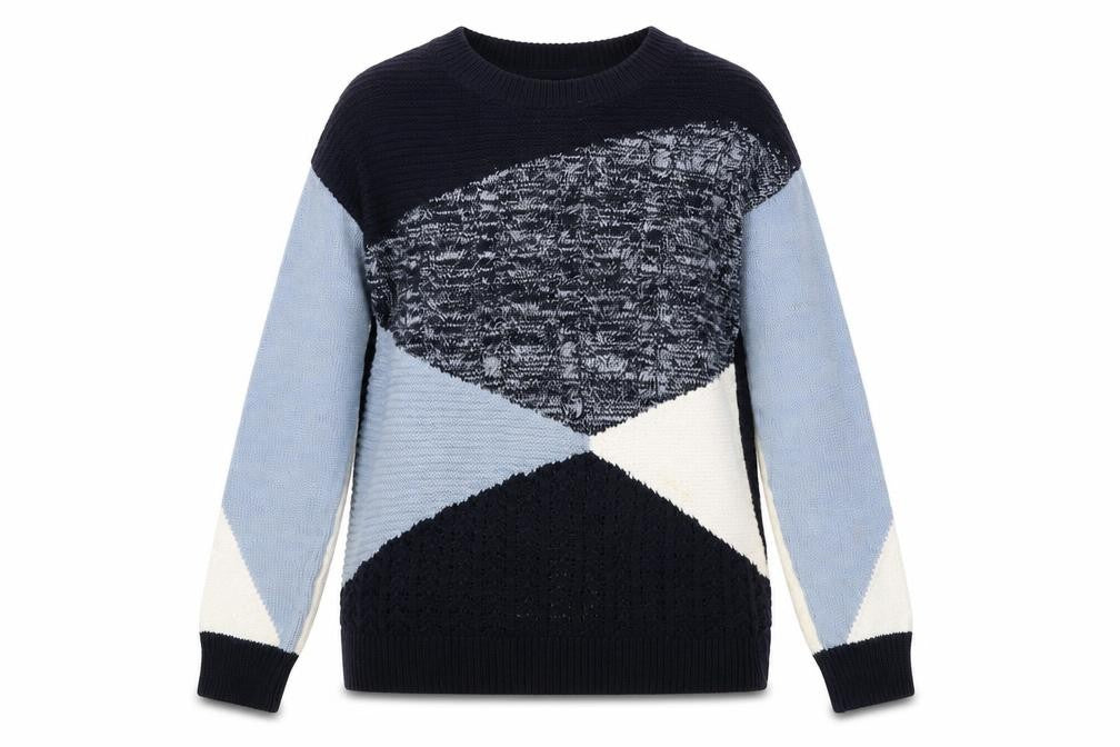Front view of Marks & Spencer Women’s Multicoloured Cotton Geometric jumper S