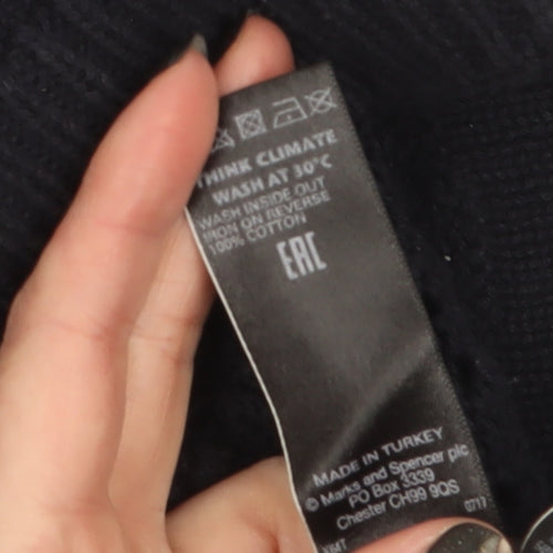 Marks and Spencer Women’s Multicoloured Cotton Geometric Pullover Jumper S