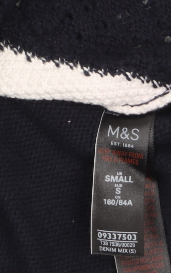 Marks and Spencer Women’s Multicoloured Cotton Geometric Pullover Jumper S