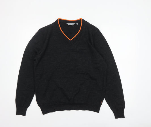 Tailored Image Men's Black V-Neck Wool Blend Jumper M