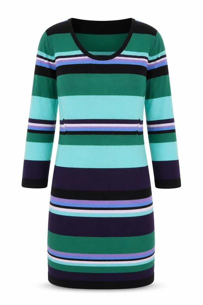 Warehouse Women’s Multicoloured Stripe Knit Bodycon Dress Size 8