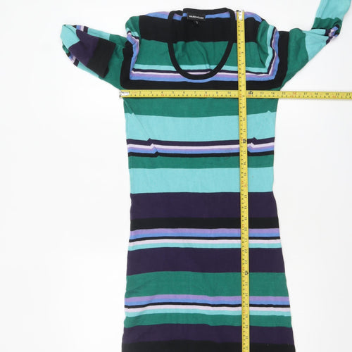 Warehouse Women’s Multicoloured Stripe Knit Bodycon Dress Size 8