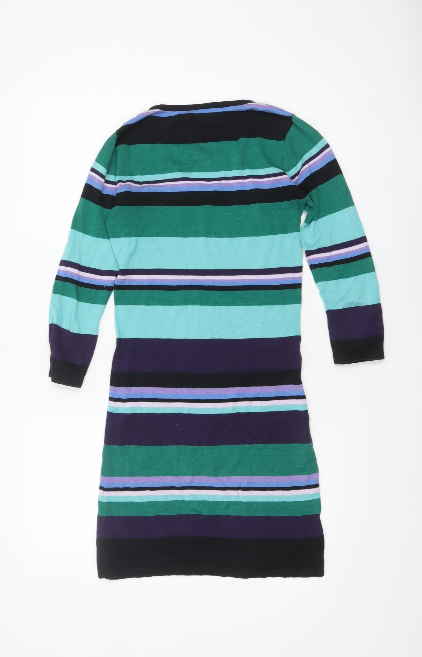Warehouse Women’s Multicoloured Stripe Knit Bodycon Dress Size 8