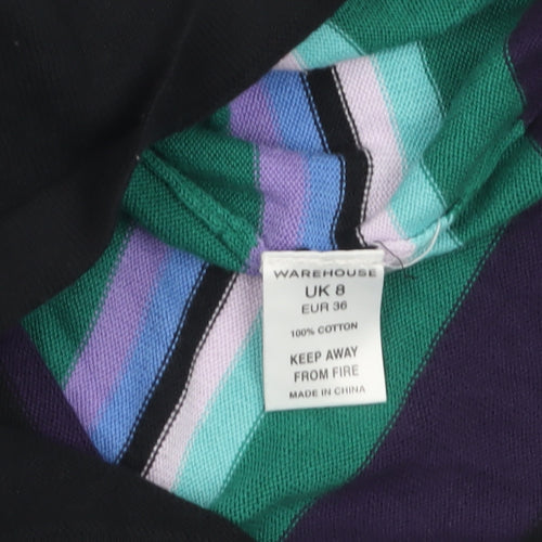 Warehouse Women’s Multicoloured Stripe Knit Bodycon Dress Size 8