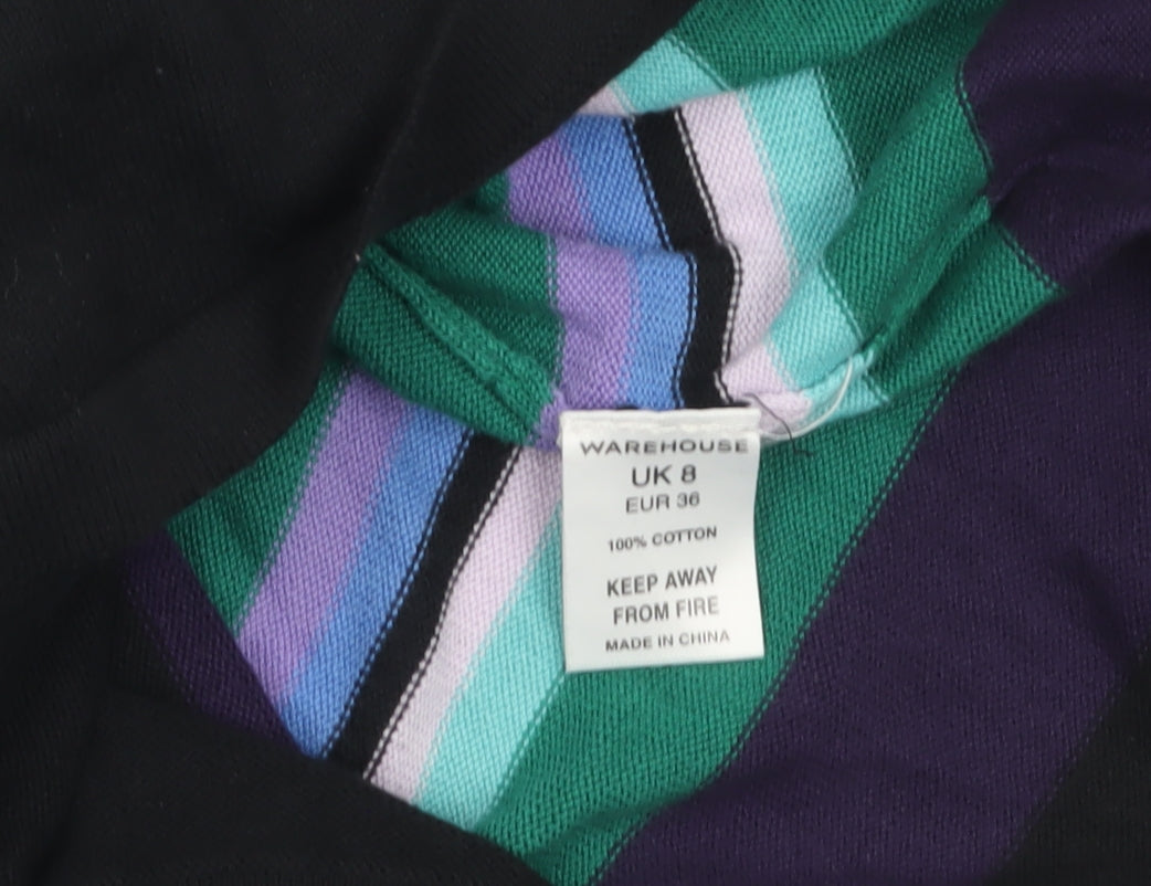 Warehouse Women’s Multicoloured Stripe Knit Bodycon Dress Size 8
