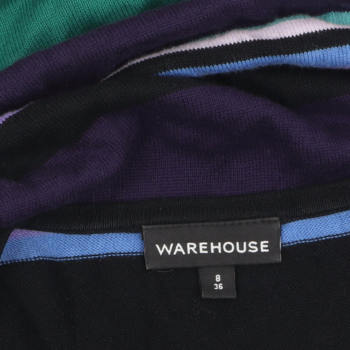 Warehouse Women’s Multicoloured Stripe Knit Bodycon Dress Size 8