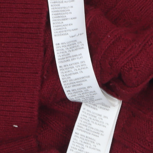 FatFace Girls Red Penguin Fair Isle Knit Jumper Dress Size 6-7 Years Winter