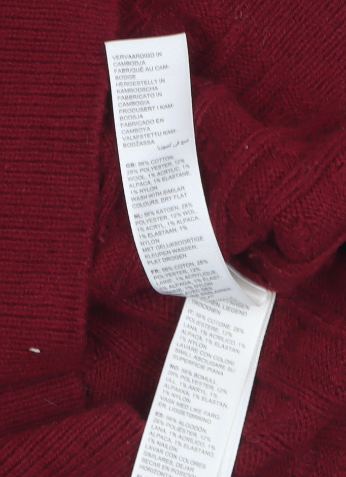 FatFace Girls Red Penguin Fair Isle Knit Jumper Dress Size 6-7 Years Winter