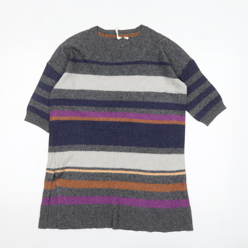 White Stuff Women's Multicoloured Stripe Tunic Jumper UK 12