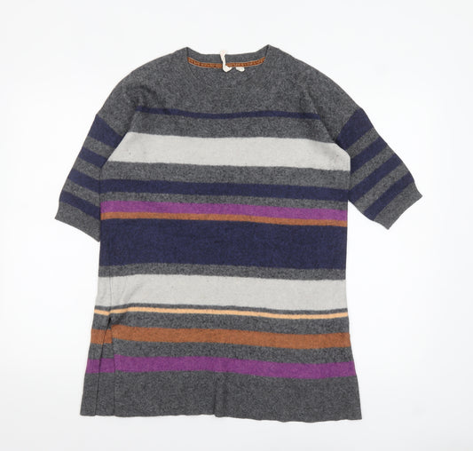 White Stuff Women's Multicoloured Stripe Tunic Jumper UK 12