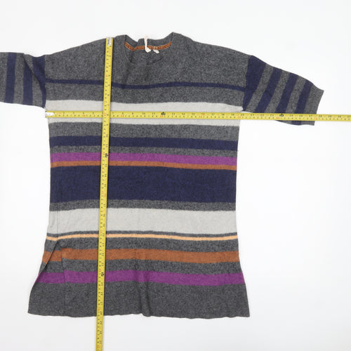White Stuff Women's Multicoloured Stripe Tunic Jumper UK 12