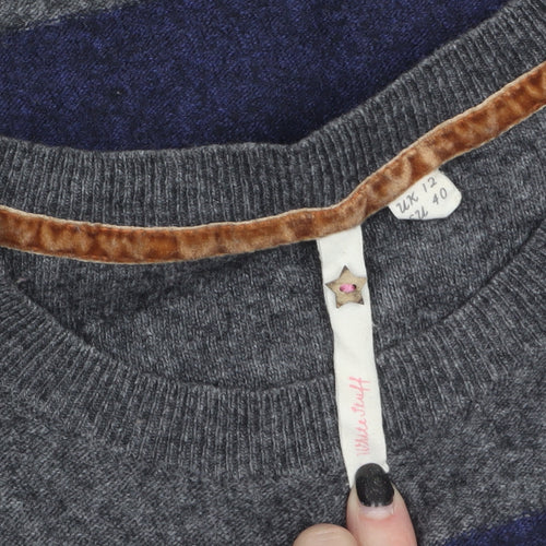 White Stuff Women's Multicoloured Stripe Tunic Jumper UK 12