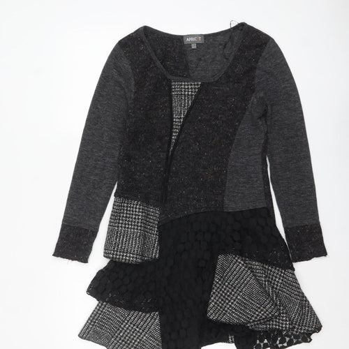 Apricot Womens Grey Patchwork A-Line Knit Dress Size 12