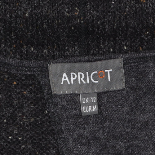 Apricot Womens Grey Patchwork A-Line Knit Dress Size 12