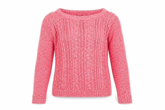Front view of Gap Kids girls’ pink cotton knit jumper 10-11 years crew neck pullover