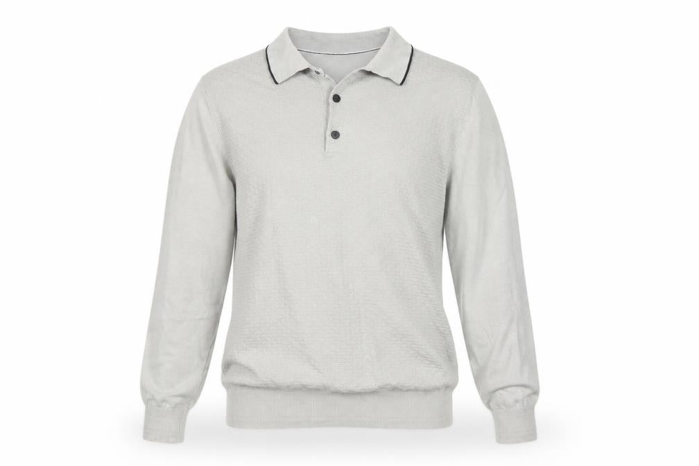 Front view of Very Man Grey Cotton Blend Long Sleeve Henley Jumper, size L