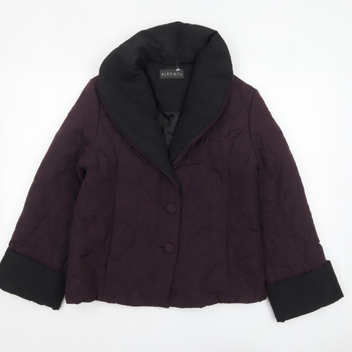 Alex & Co. Womens Purple Quilted Short Jacket UK 8 Classic Style