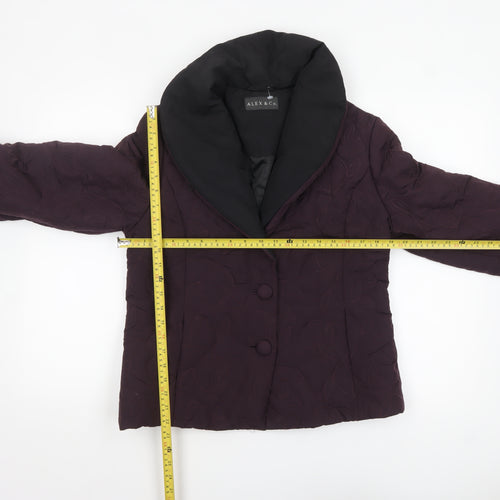 Alex & Co. Womens Purple Quilted Short Jacket UK 8 Classic Style