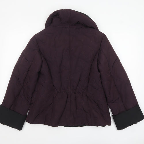 Alex & Co. Womens Purple Quilted Short Jacket UK 8 Classic Style