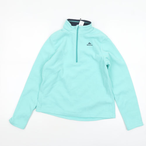 Quechua Girls Blue Fleece 1/2 Zip Pullover Sweatshirt 10-11 Years